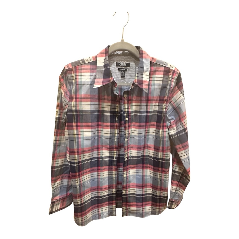 Chaps Women’s Multicolor Plaid Shirt Long Sleeve Large Pre-loved Excellent.